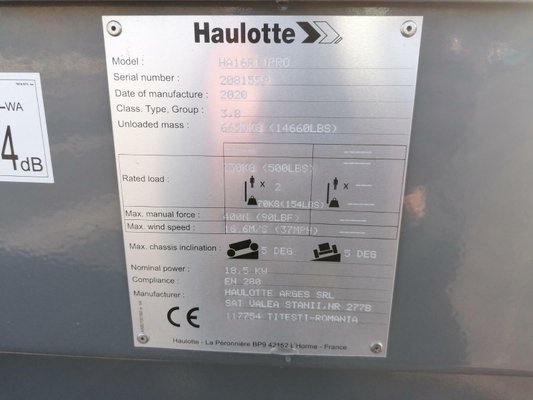 Unknown range 210 Haulotte HA16RTJ PRO