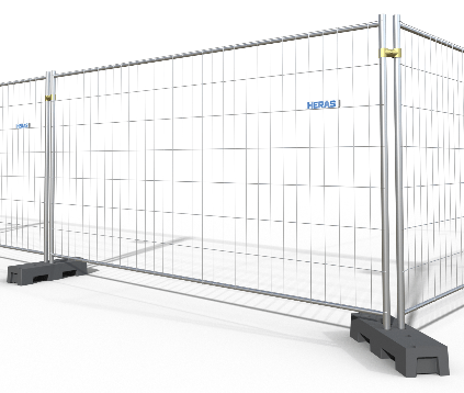 Barrière de chantier L3500mm x h2000mm avec plot et collier (à l'unité) - image 1